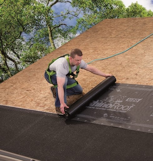 Underlayment membrane on a roof