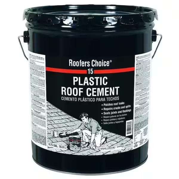 A tub of plastic roof cement.