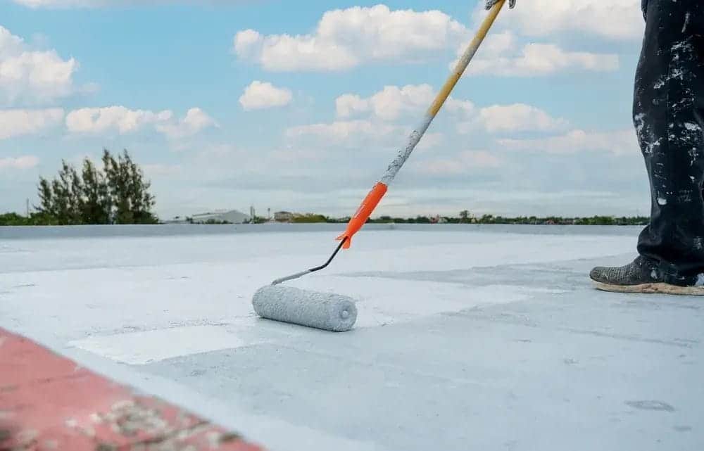 Liquid rubber coating application.