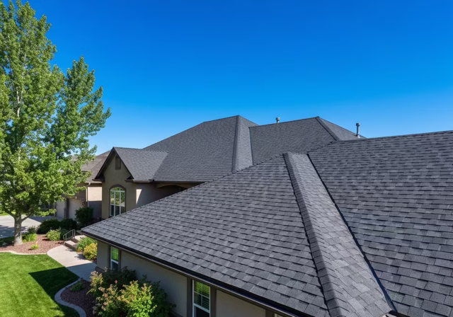 New asphalt shingle roof on a Colorado home